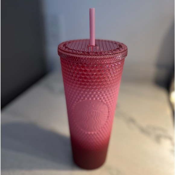NWT Starbucks tumbler in Waxberry, pink ombré studded, venti - Picture 5 of 7